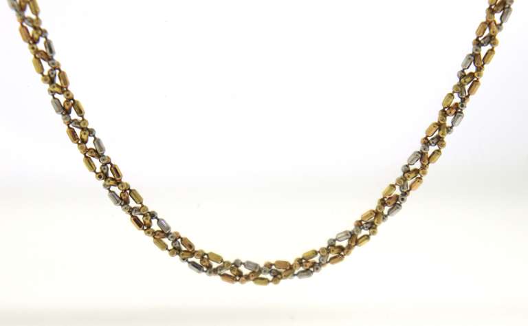 Italian Two Tone Twisted Bead Necklace