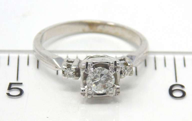Vintage White Gold Diamond Ring