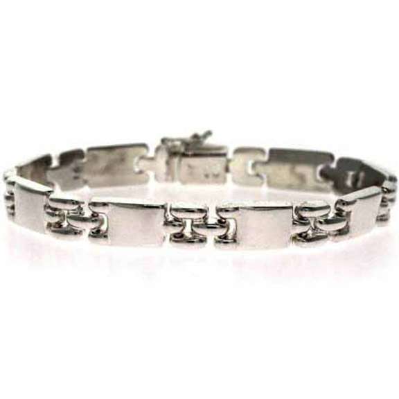 925 Sterling Silver Puzzle Link Bracelet