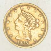 1849 $2.50 Liberty Head Gold Quarter Eagle