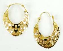 Beautiful 14K Filigree Heart Earrings