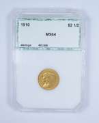 MS64 1910 $2.50 Indian Head Gold Quarter Eagle - Graded by PCI
