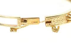 14K Yellow Gold 1.20 Ctw 1930's Diamond Ornate Classic Bangle Bracelet