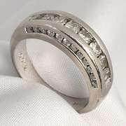 Modern Channel Set Diamond Platinum Band