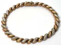 Heavy Diamond Chip Bracelet in Vermeil