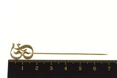 14K Yellow Gold F Old English Letter Monogram Initial Stick Pin