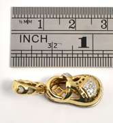 Adorable Sandal Pendant with Diamonds in 14K YG