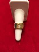 18K YELLOW GOLD WIDE WEDDING BAND WITH DIAMONDS