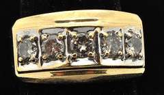 Gents 1.00 CARAT  Diamond Ring, 14K two tone GOLD