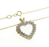 Gorgeous 14kt Yellow Gold Diamond Heart Shaped Necklace