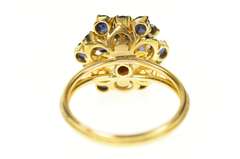 22K Yellow Gold 1960's Sapphire Tiered Spinner Cocktail Ring