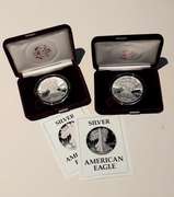 1987 S &1988 S Proof Silver Eagles Box and Papers With Boxs Papers