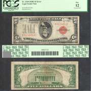 $5 1928-E Legal Tender Inverted Back Error Inverted Reverse PCGS Fine 12