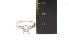 18K White Gold 0.18 Ctw Diamond Semi Mount Engagement Setting Ring