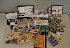 Vintage Lot Of Coins Medals and Sets