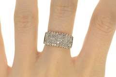 14K Yellow Gold 1.37 Ct Squared Diamond Statement Band Ring