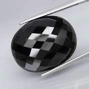 Diamond black 24.25ct checker cut Onyx cabochon