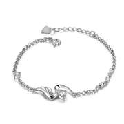 Fashion Eye-Catching 925 Silver Rhinestones Bracelet Charm Bracelets