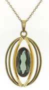 Gorgeous Oval Green Tourmaline Necklace