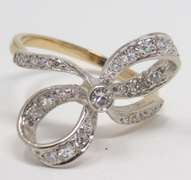 Formal Yellow Gold Diamond Bow Ring