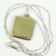 Early White Gold-Filled Locket & Sterling Chain