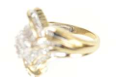 10K Yellow Gold 0.87 Ctw Classic Diamond Encrusted Bypass Ring