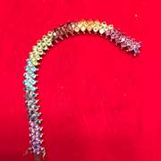 Ladies 14k gold bracelet with multi color gem stones