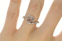 14K White Gold 0.29 Ctw 7.0mm Semi Mount Engagement Setting Ring