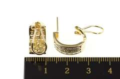 10K Yellow Gold 1.08 Ctw Diamond Semi Hoop French Clip Earrings