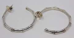 Trendy John Hardy Sterling Silver Bamboo Hoop Earrings
