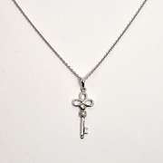 Charming Key Pendant & Diamond Necklace in 14K WG