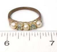 Elegant Pearl & Topaz Ring in Sterling Silver