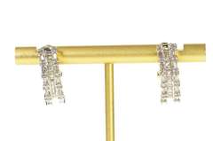 10K Yellow Gold 1.34 Ctw Diamond Encrusted Hoop French Clip Earrings
