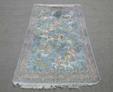 Unique Wool/Silk Hunting/Floral Rug 4.0x6.2