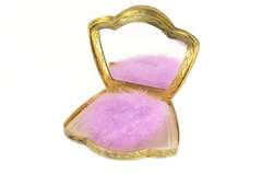 800 Silver Ornate Painted Enamel Art Deco Mirror Compact