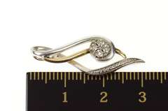 10K Yellow Gold Two Tone Diamond Treble Clef Curvy Symbol Pendant
