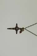 Vintage Sterling Silver and 10K Yellow Gold Cross Necklace