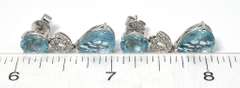 Aquamarine & Diamond Earrings in 14KT