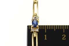 14K Yellow Gold Natural Sapphire Diamond Accent Bar Link Bracelet