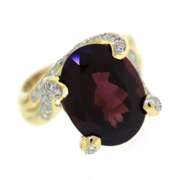 Must Have Garnet and Pave Diamond Twist Ring