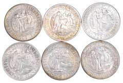(6) 1936 Rhode Island Commemorative Half Dollars - Various Mints - Unc