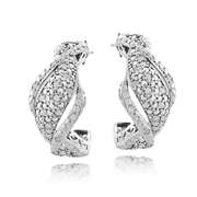 1/4 Ct Diamond Twist Half Hoop Earrings