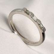 Dainty Baguette Diamond Ring in Platinum