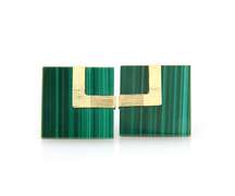 Super Chic 14kt YG Malachite with Gold Accent Earrings