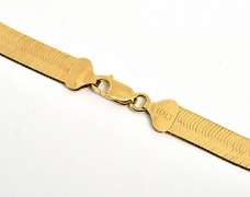 Gorgeous Wide Herringbone Vermeil Necklace