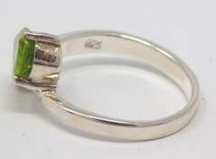 Sterling Silver Peridot & CZ Ring