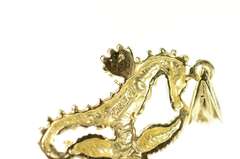 14K Yellow Gold Seahorse Sea Star Fish Ocean Animal Motif Pendant