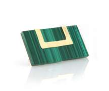Super Chic 14kt YG Malachite with Gold Accent Earrings