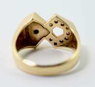 Contemporary Unisex Lapis and Diamond 14K Ring