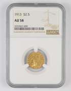 AU58 1913 $2.50 Indian Head Gold Quarter Eagle - Graded NGC